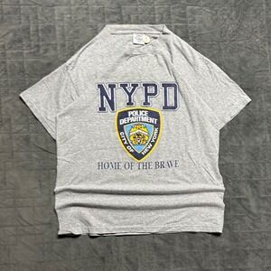 Vintage 90s New York Police Department Gray Mens Medium Shirt
